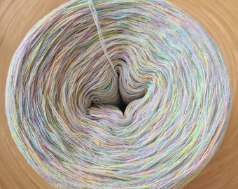 Ombre Cotton Yarn Cake: 4 Ply Melange, Handmade