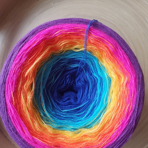 3 Ply Gradient Cake Yarn Ombre Yarn Cake Colour Change Etsy