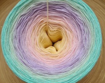 Gradient Ombre Yarn Cake: 3 Ply Cotton/Acrylic Blend