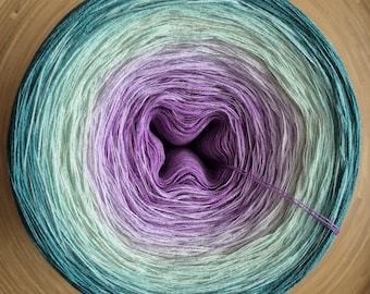Ombre Yarn Cake: Cotton Acrylic Blend, Gradient 3ply/4ply