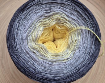 Ombre Yarn Cake: Cotton Acrylic Blend, Gradient 3ply/4ply