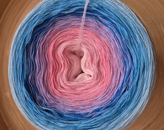 Gradient Ombre Yarn Cake: 50/50 Cotton Acrylic, 3 Ply