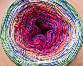 Melange ombre gradient yarn cake, Ombre Yarn 50 Cotton/ 50 Acrylic yarn, flowers, colorful, yarn cake,  Ombre Yarn Cakes, 4 PLY