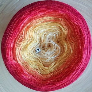 Ombre Yarn Cake: 50/50 Cotton Acrylic Blend, 3 Ply