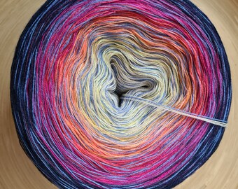 Melange ombre gradient yarn cake, Ombre Yarn 50 Cotton/ 50 Acrylic yarn, flowers, colorful, yarn cake,  Ombre Yarn Cakes, 4 PLY