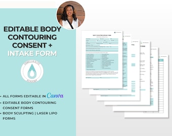 Pakiet formularzy zgody na modelowanie sylwetki: edytowalne szablony (Canva)