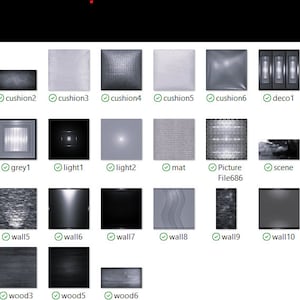 May include: A collection of 36 black and white digital textures for use in design projects. The textures include various patterns such as wood, brick, metal, and fabric.