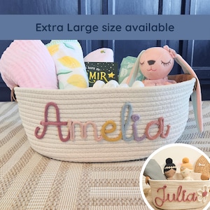 Personalized Baby Gift Basket Baby shower personalized gift basket, baby Gift Basket Rope Cotton Basket Baby Gift Basket Toy Basket