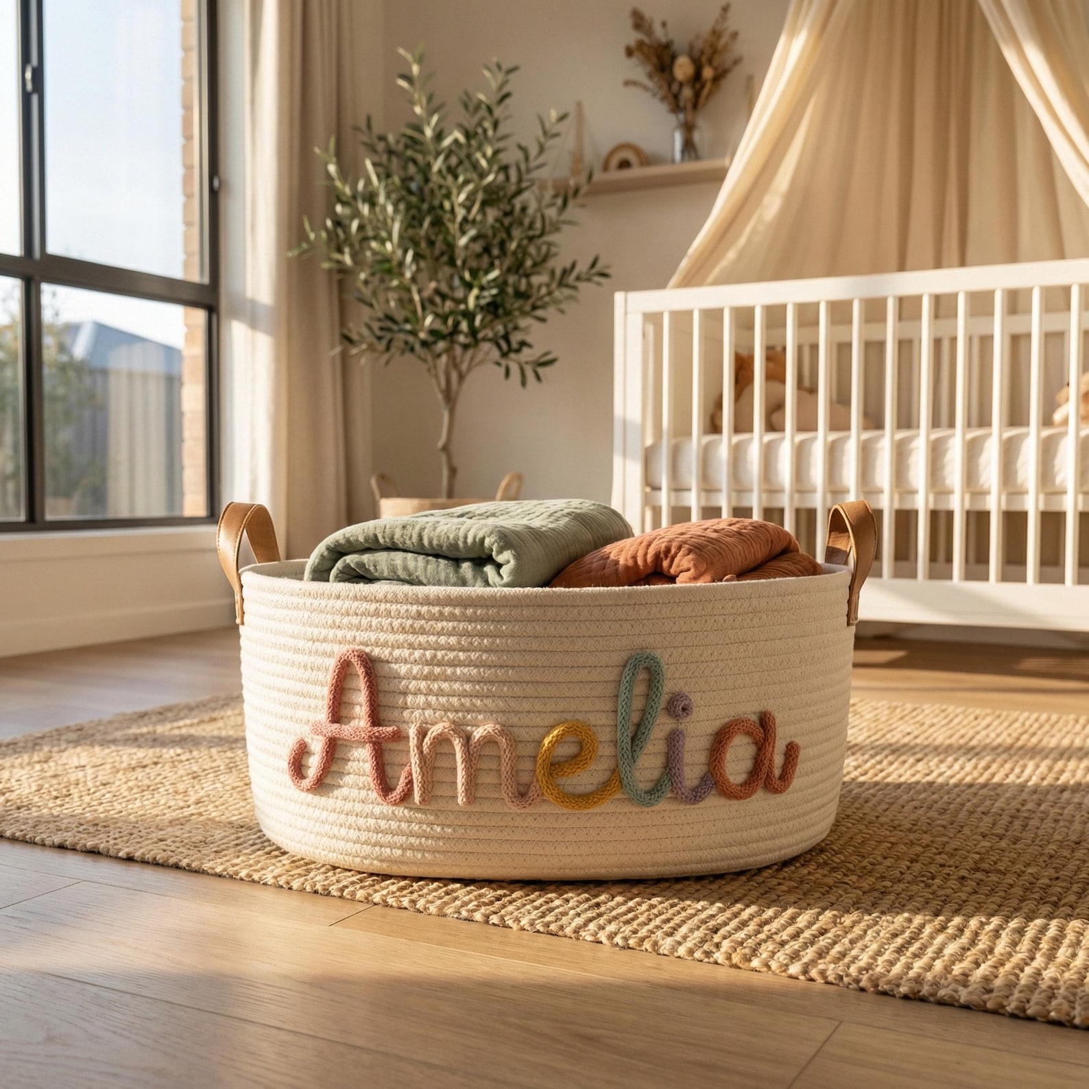 Personalized Baby Gift Basket | Baby Shower Gift | Custom Name Basket ...