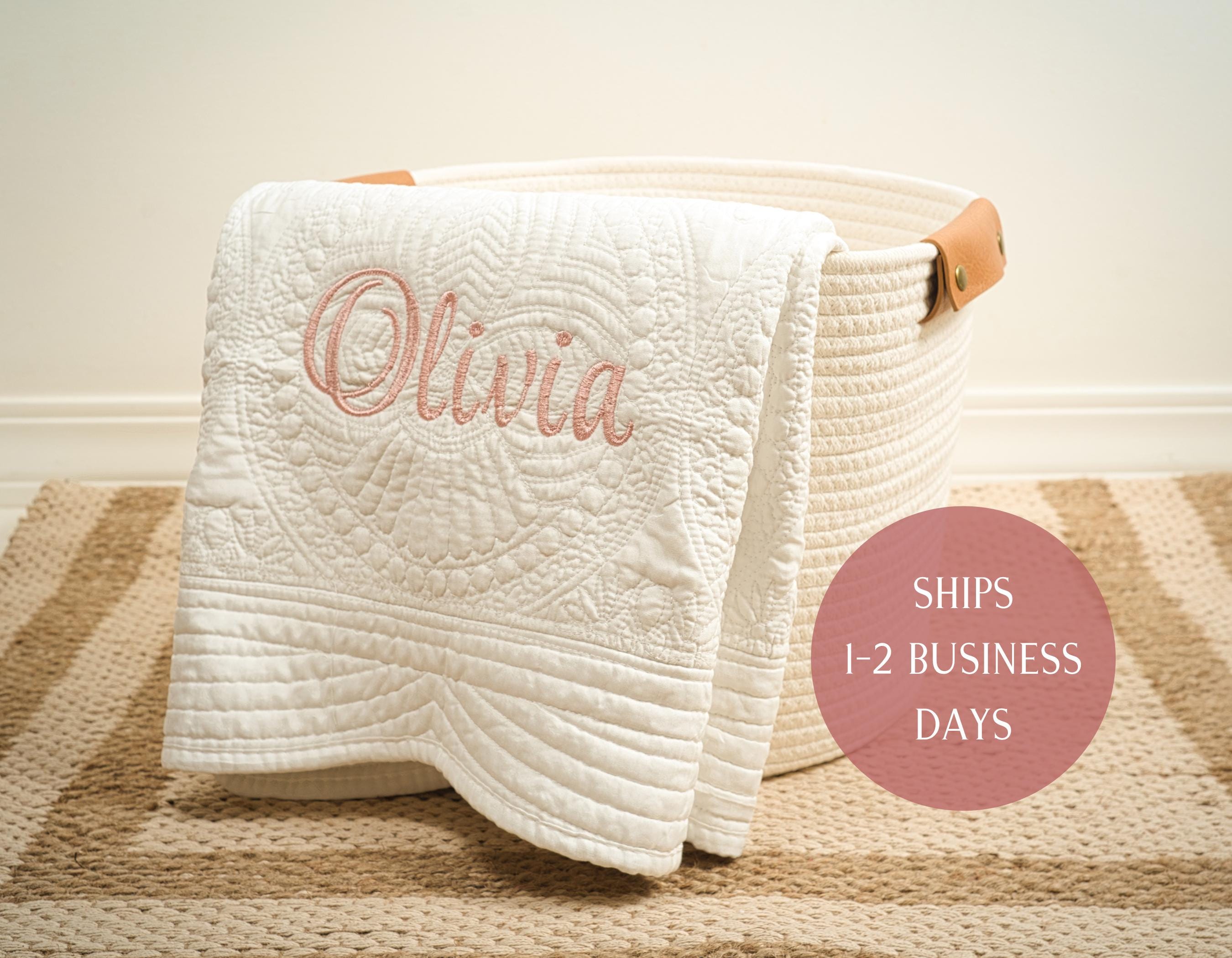 Monogrammed baby blankets etsy sale