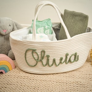 Personalisiertes Baby Namen Windel Caddy personalisierte Baby Korb personalisierte Korb Baby-Dusche-Namensgeschenk Baby-Dusche-Geschenk Namenskorb Windeltasche