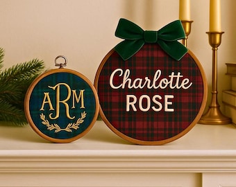 Classic Tartan Christmas Ornament• Equestrian Plaid Christmas Decor • Heirloom Christmas Gift• Personalized Christmas Gift