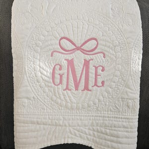 Custom baby quilt blanket embroidered personalized baby name heirloom keepsake quilt monogram baby blanket