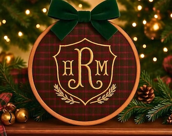 Equestrian Tartan Christmas Ornament• Equestrian Plaid Christmas Decor • Heirloom Christmas Gift• Personalized Christmas Gift