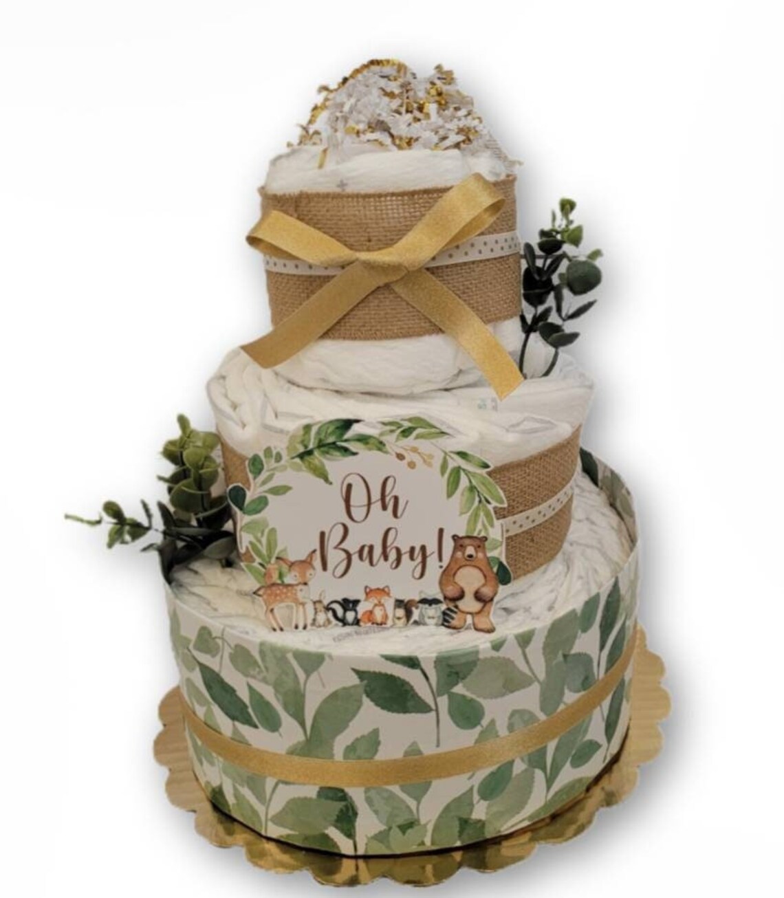 Woodland Creatures Diaper Cake Woodland Decoration Greenery Etsy Il 1140xN.3894229581 B6n9