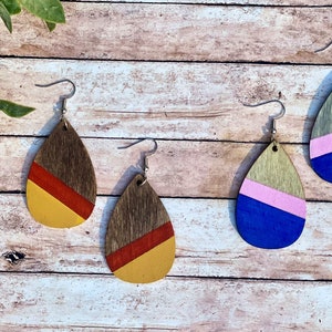 Colorful Chic Wooden Boho Earrings