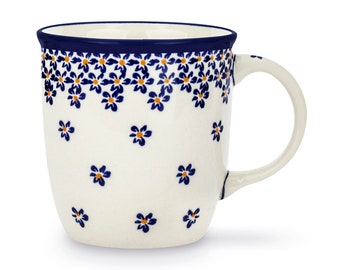 Boleslawiec Mug 400ml/13,5 fl oz, Hand Painted Ceramic polish stoneware