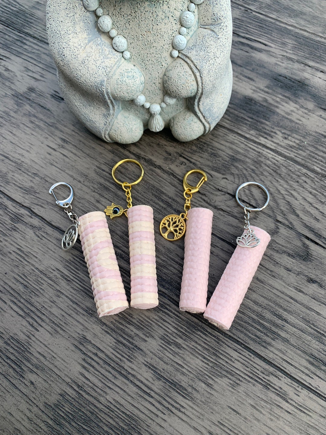 Yoga Mat Keychain Pink Color Yoga Gift Yoga Teacher Goodie Etsy