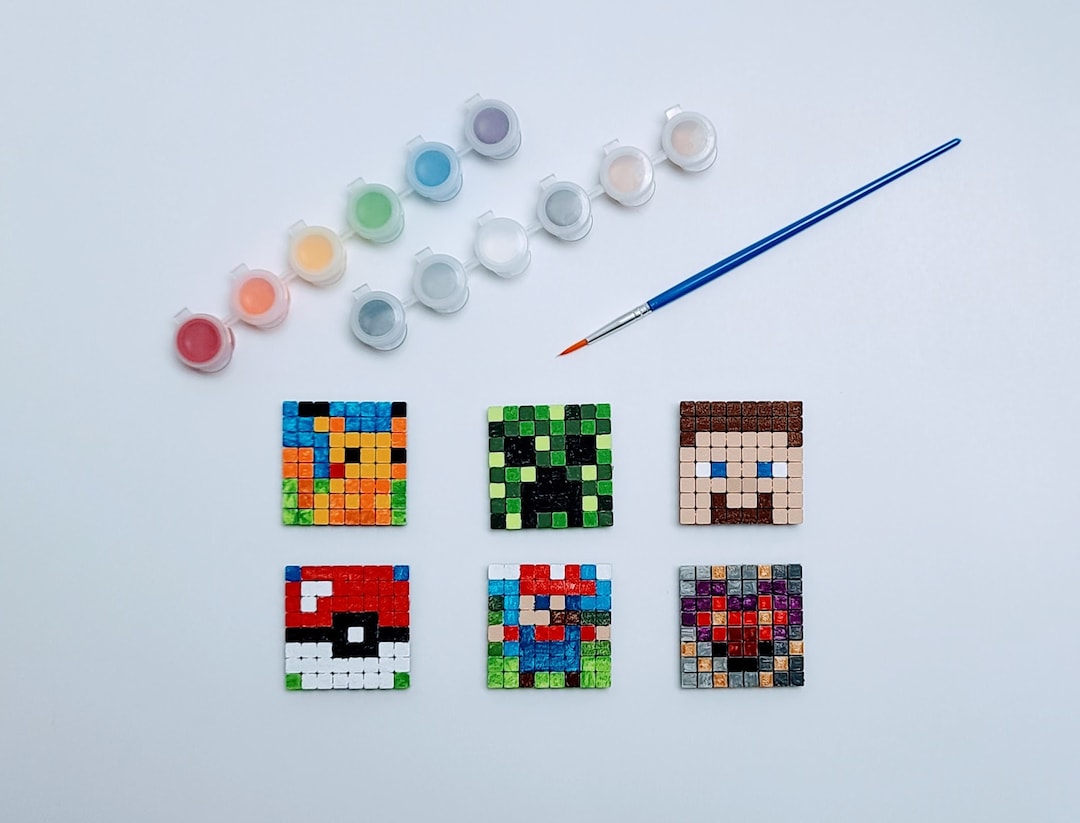 Complete 8bit Painting Kit 1.75 8x8 Pixel Art DIY Etsy