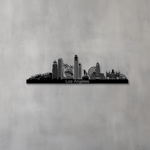 City Skyline Silhouette Wall Art Dxf,svg,eps,ai and pdf files for laser cut,cnc, Los Angeles dxf