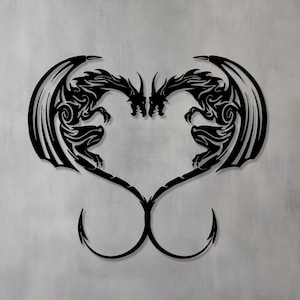 Drachen Liebe Wandkunst Dxf, SVG, eps, ai und PDF-Dateien für Laserschnitt, cnc-Schneiden, chinesische Drachenliebe, japanische Drachen svg, Sternzeichen,