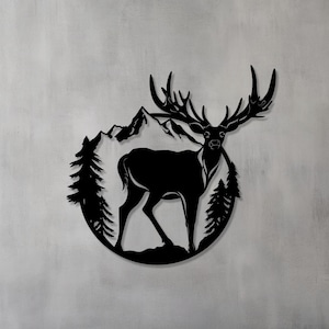 Deer wall art svg,dxf, eps, animals cut file for laser, plasma cnc metal wall deer decor, metal Deer Head Wall Art, Living Room Wall Decor