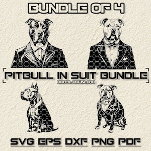 Pitbull SVG Bundle, Pit Bull Clipart, Hand Drawn Dog Theme Vector Illustration, SVG Files For Laser Engraving & Craft