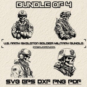 U.S. Army Skeleton Soldier Military Skull Soldier Svg Bundle,Soldier Skull Monogram,Skeleton Pilot Troops Png, Skeleton Veteran Tactical Art