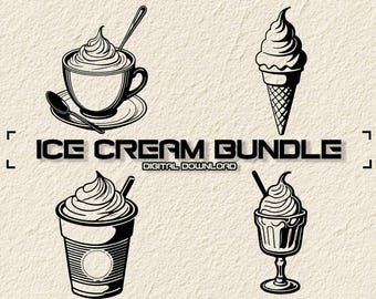 Glass SVG-paket: Dessert Clipart, laserskurna filer (digital nedladdning)