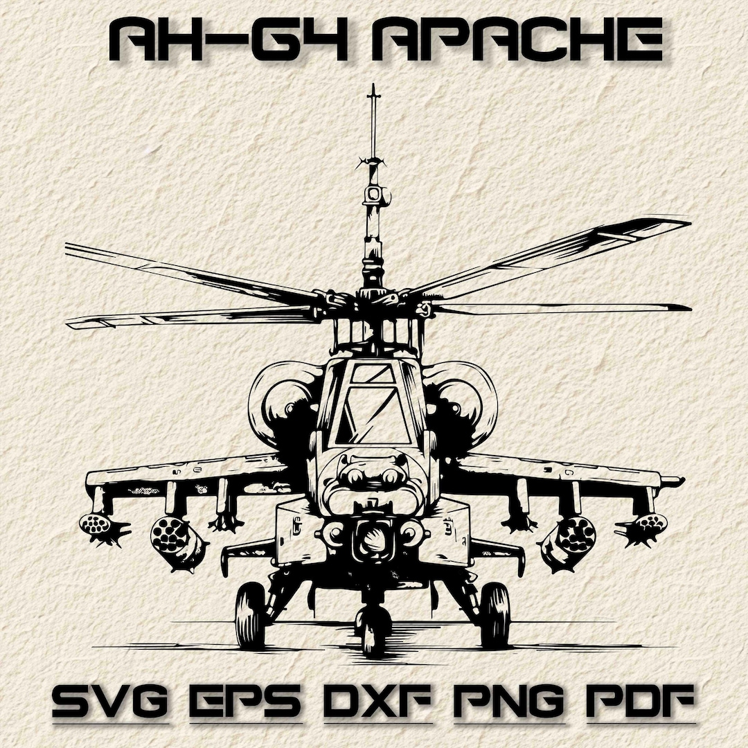 Apache AH-64E Helicopter SVG: US Air Force Clipart (digital Files) - Etsy