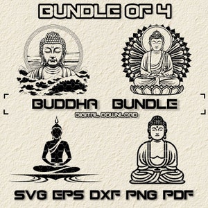Buddha SVG Bundle, PNG, Buddhism Clipart, Hand Drawn Indian God svg Illustration, SVG Files For Laser Engraving High Quality Buddha svg