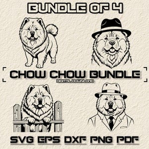 Chow Chow Svg bundel, Cowboy Chow Chow Svg, Chow Chow hond Svg, Floral Chow Chow Svg, Peeking Chow Chow Svg, Gentleman Chow Chow Svg Eps Png