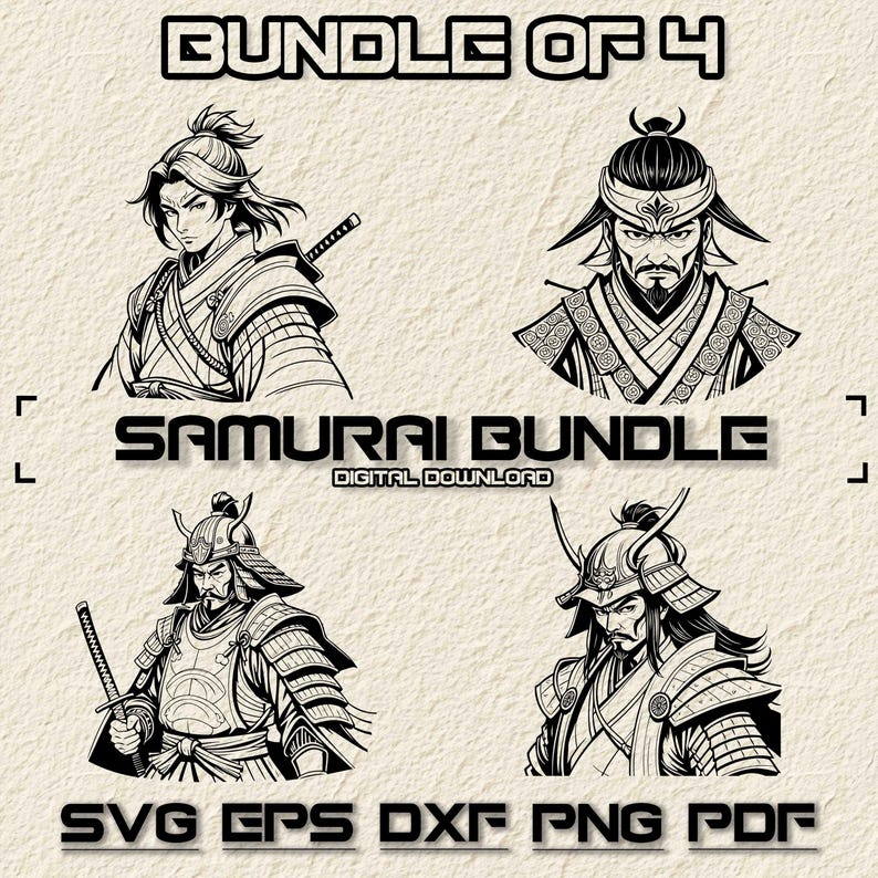 Samurai SVG Bundle, Ninja, Katana, Japanese Warrior (digital Download ...