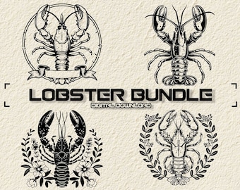 Lobster SVG Bundle: Laser Engrave, Cut File (Digital Download)
