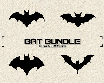 Bat SVG Bundle: Gothic Halloween Stencil (Digital Download)
