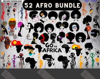 50+ Afro Bundle Svg, Afro Girl Svg, Africa Map Svg,African Dancers Svg, Black Woman Svg, Black Girl Svg, Natural Hair, Do it for the culture