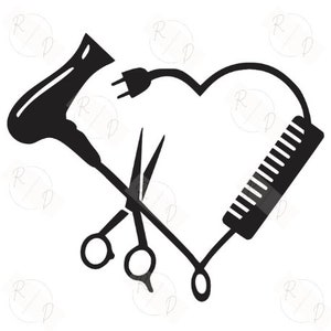 Hair Dresser SVG, Hair Dresser Heart SVG, Hair Stylist Heart SVG, png, jpg, pdf, jpg instant digital download