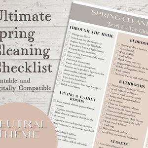 Ultimate Spring Cleaning Checklist | Deep Cleaning Checklist | Digital Download | Printable Download