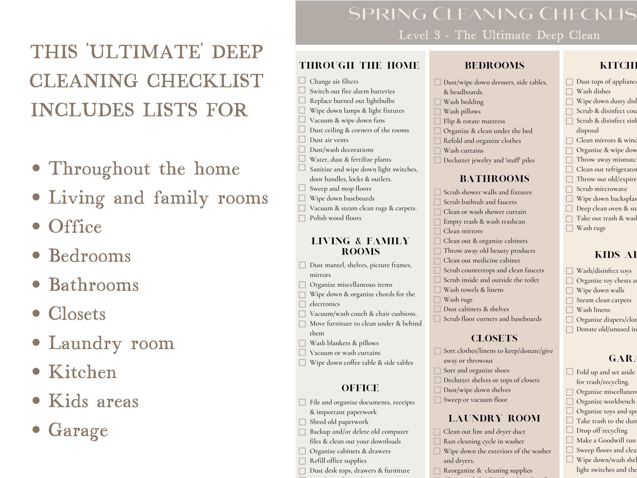 Ultimate Spring Cleaning Checklist | Deep Cleaning Checklist | Digital ...