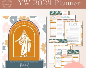 2024 Planner for Young Women LDS | 2024 Come Follow Me Book of Mormon | Latter-Day Saint Editable Binder for Class Presidency | Fillable PDF