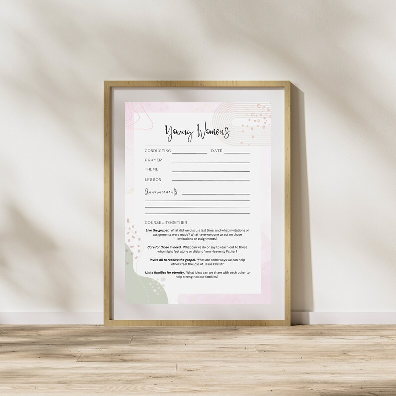 Young Women Conducting Sheet - LDS - Fillable PDF - Etsy