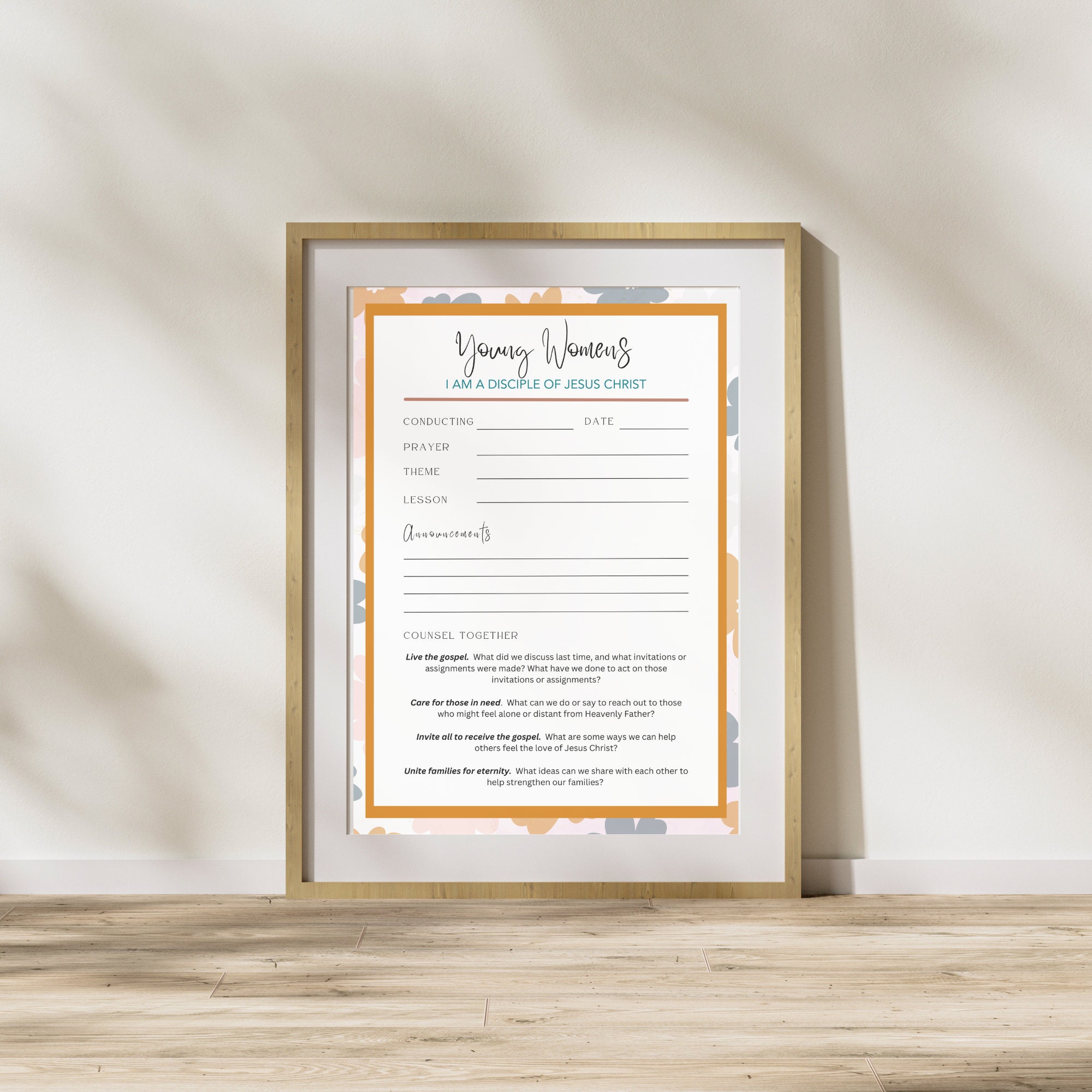 Young Women Conducting Sheet 2024 LDS Fillable PDF Etsy