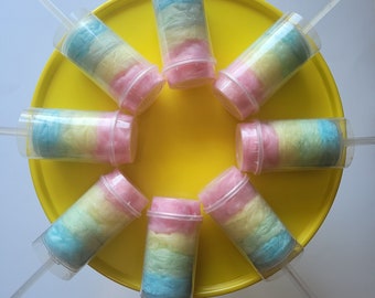 Rainbow cotton candy push pops