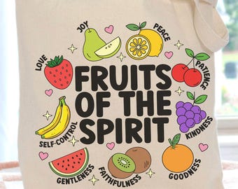 Fruts Of The Sprt Tote Bag Chrstan Tote Bag Zppered - Etsy