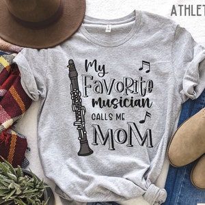 Marching Band Mom Shirts, Clarinet Mom Shirt, High School Band Competition T-Shirt, Team Spirit Wear, My Favorite Musician Calls Me Mom,