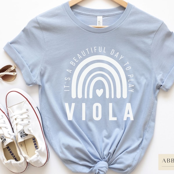 Viola Shirt, It's a Beautiful Day to Play Viola, Viola T-Shirt, Orchestra Teacher, Symphony Instrument Tshirt, Rainbow Viola Tee, Viola Gift