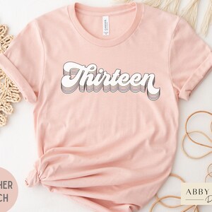 Thirteenth Birthday Girl, 13th Birthday Shirt, Boho Chic Thirteen T-Shirt, Rose Gold Birthday Party Ideas, Gift for Teen, Official Teenager