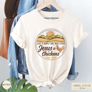 Jesus and Chickens T-Shirt, Chicken Lover Shirt, Gift for Chicken Owner, Chicken Whisperer, Country Life, Christian Shirts, Raising Hens