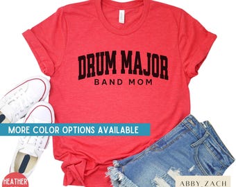 Camiseta de madre de banda de tambores mayor, camisetas de madre de banda de música para padres de tambores mayor, temporada de banda de música, regalos para madre de banda