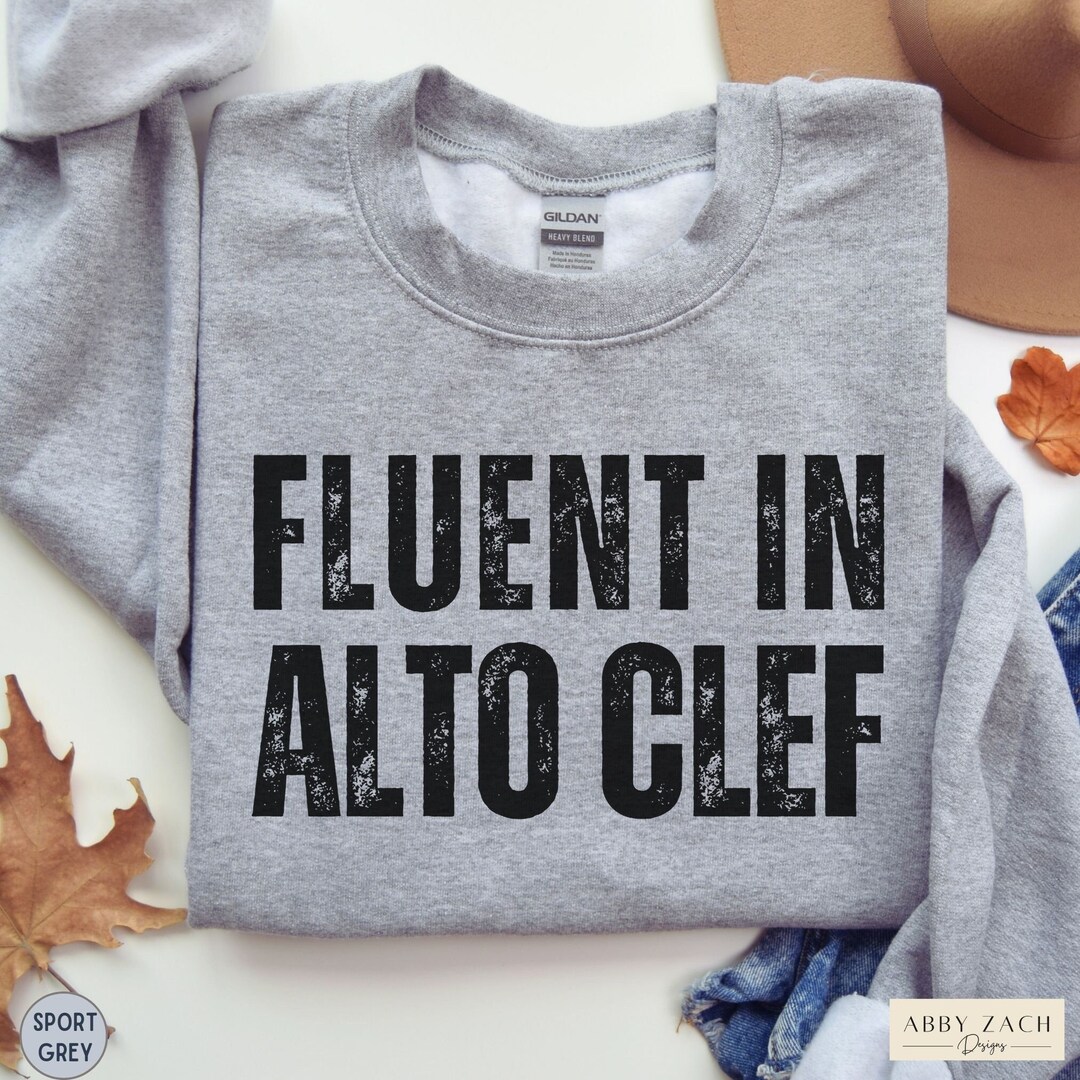 Viola Sweatshirt, Orchestra Viola Sweater, Fluent in Alto Clef Crewneck, Viola Player Gifts